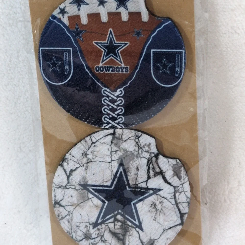 DALLAS COWBOYS CAR COASTERS SET OF  (2)‎ NFL